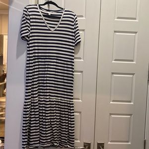 J Crew Large blue striped dress